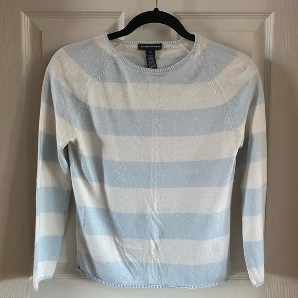 Club Monaco silk knit baby blue stripe sweater - Picture 11 of 15